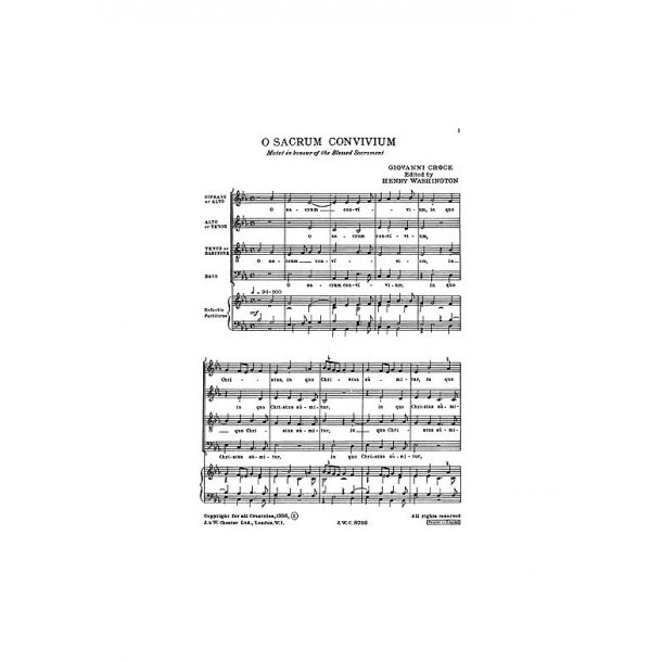 Giovanni Croce: O Sacrum Convivium