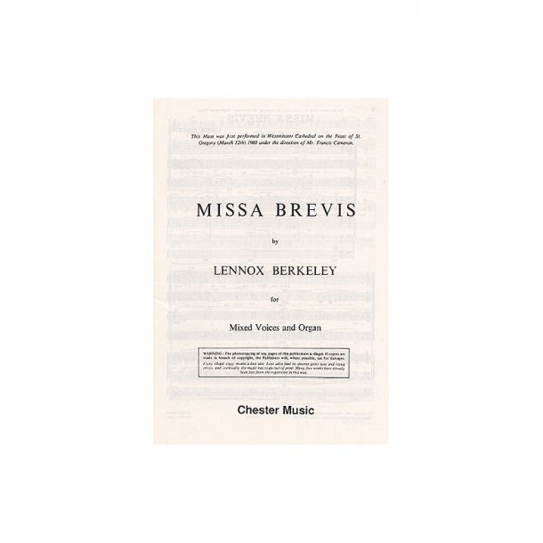Lennox Berkeley: Missa Brevis Op.57 (Original Latin Version)