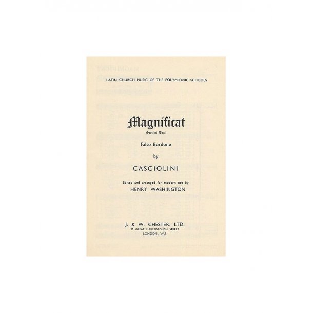 Claudio Casciolini: Magnificat Tone VII