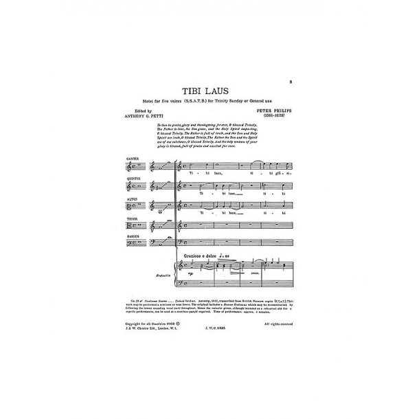 Peter Philips: Tibi Laus, Tibi Gloria