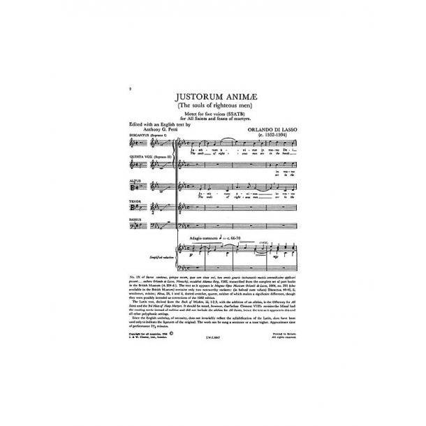 Lassus: Justorum Animae