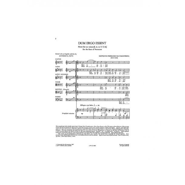 Giovanni Palestrina: Dum Ergo Essent