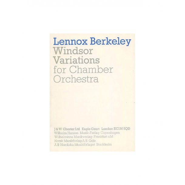 Lennox Berkeley: Windsor Variations Op.75 (Miniature Score)