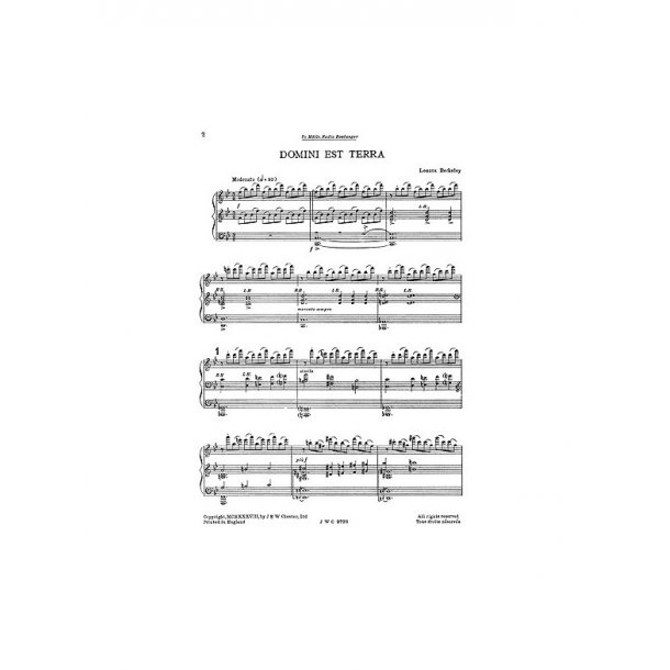Lennox Berkeley: Domini Est Terra (Vocal Score)