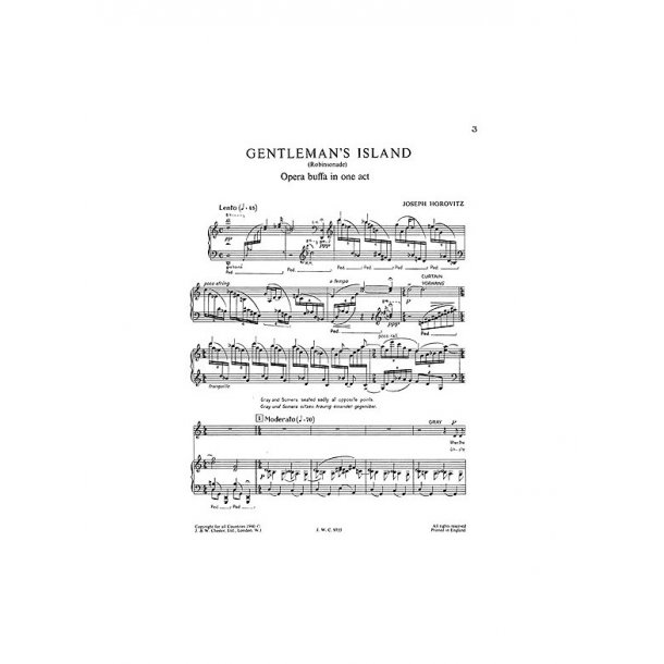 Joseph Horovitz: Gentleman's Island (Vocal Score)