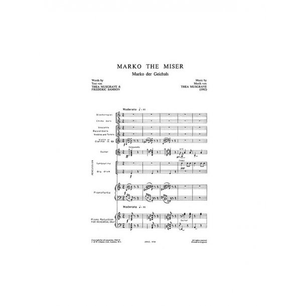 Thea Musgrave: Marko The Mister - Score/Parts