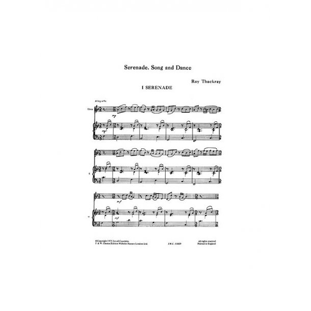 Thackray, R Serenade, Song And Dance Oboe And Piano
