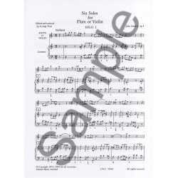 John Stanley: Six Solos Op.4 For Flute Or Violin And Continuo