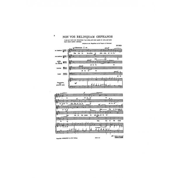 William Byrd: Non Vos Relinquam Orphanos (SSATB)