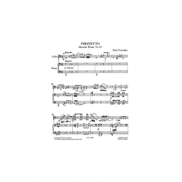 Tortelier, P Pishnetto Recital - Etude No.5 Cello And Piano