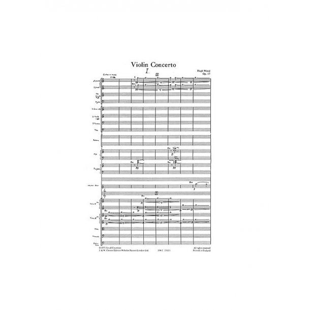 Hugh Wood: Concerto For Violin And Orchestra Op. 17  (Full Score)
