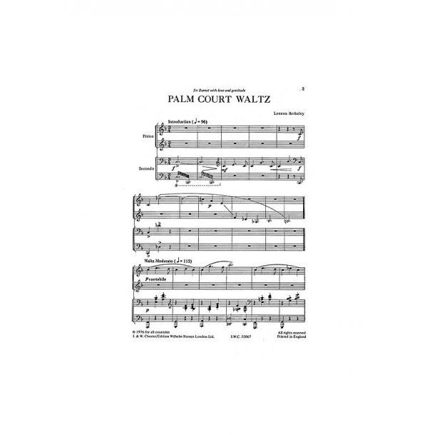 Lennox Berkeley: Palm Court Waltz Op.81 No.2a