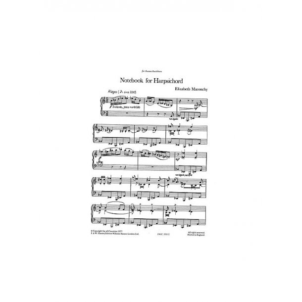 Elizabeth Maconchy Notebook For Harpsichord