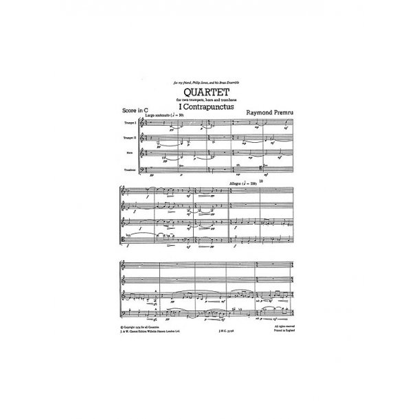 Raymond Premru: Quartet for Brass (Just Brass No.35)