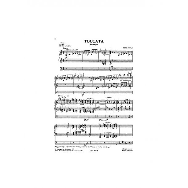 Boyle: Toccata for Organ