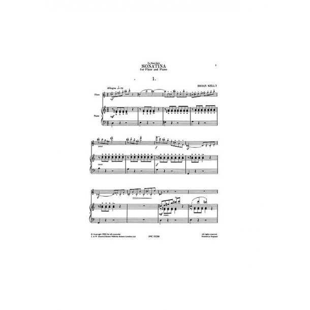 Bryan Kelly: Sonatina for Flute and Piano