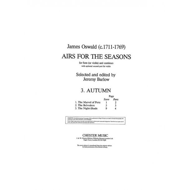 Oswald: Airs For The Seasons: No.3 Autumn  Flute And Piano