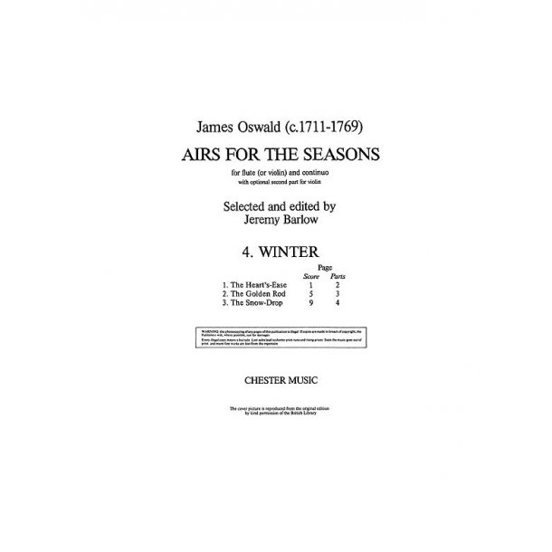 Oswald: Airs for the Seasons: No.4 Winter  Flute And Piano
