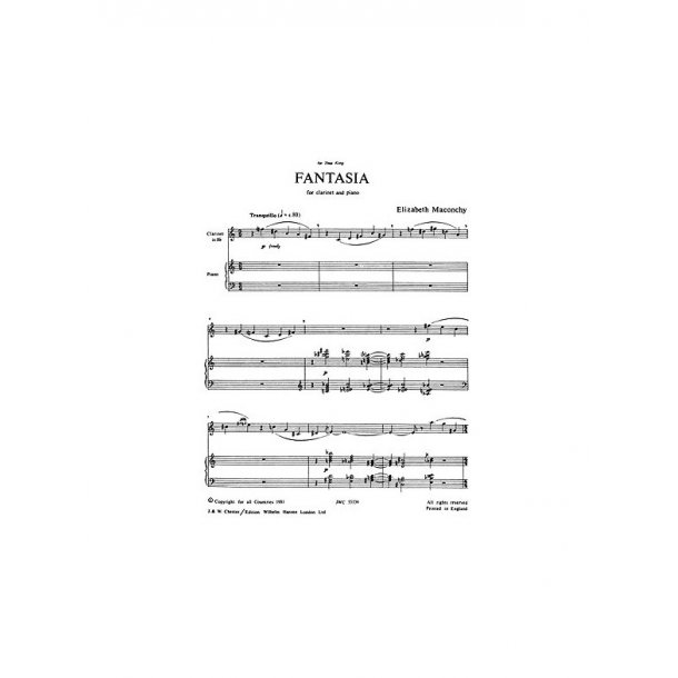 Elizabeth Maconchy: Fantasia For Clarinet And Piano