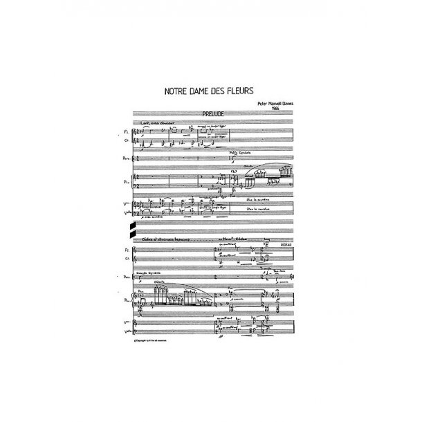 Maxwell Davies, P Notre Dame Des Fleurs Miniature Score