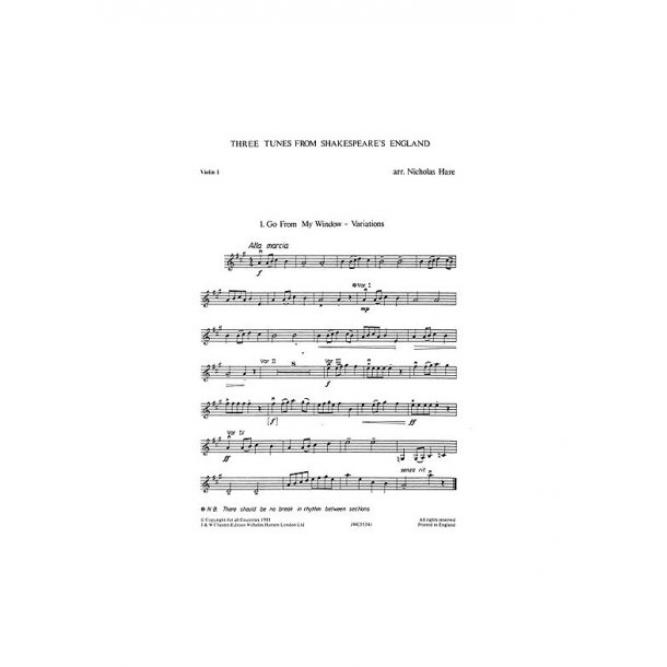 Playstrings Easy No. 2: Three Tunes From Shakespeare?s England