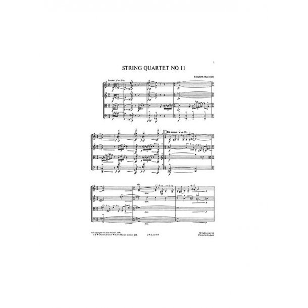 Maconchy: String Quartet No.11 (Study Score)