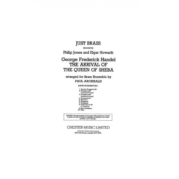 G.F. Handel: Arrival Of The Queen Of Sheba - Brass Ensemble (Just Brass)