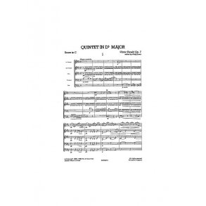 Ewald Quintet In Db Major (Score And Parts)