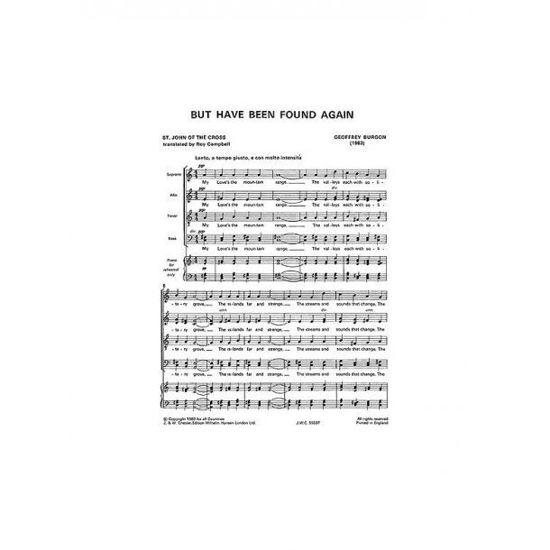 Geoffrey Burgon: But Have Been Found Again