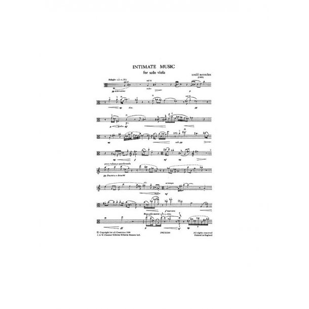 Matousek: Intimate Music for Viola Solo