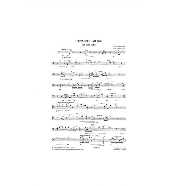 Matousek: Intimate Music for Cello Solo