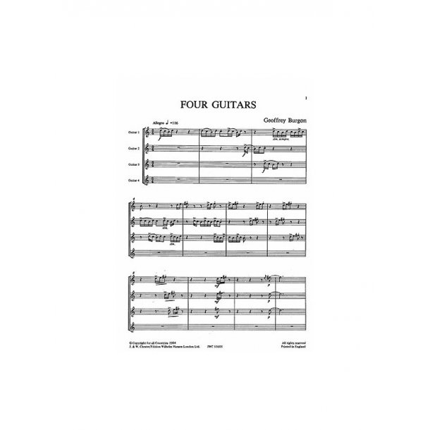 Burgon: Four Guitars (Score and Parts)