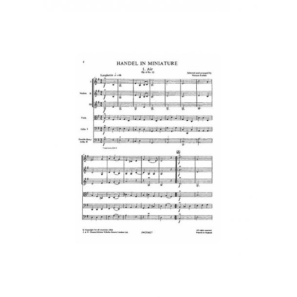 Playstrings Moderately Easy No. 9 Handel In Miniature