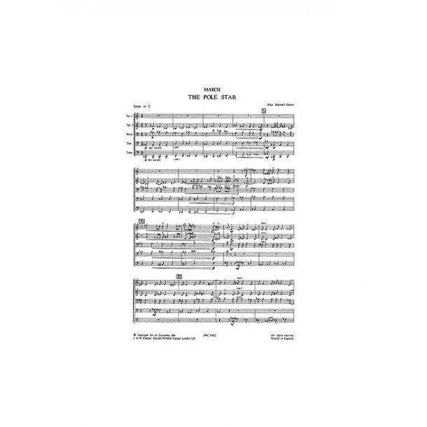 Peter Maxwell Davies: March On The Pole Star (Score)