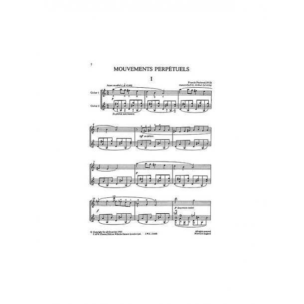 Poulenc: Mouvements Perpetuels for Two Guitars