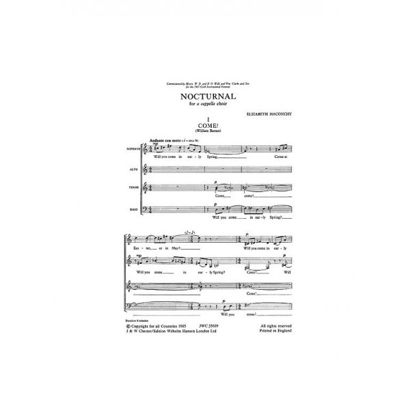 Maconchy: Nocturnal for SATB Chorus