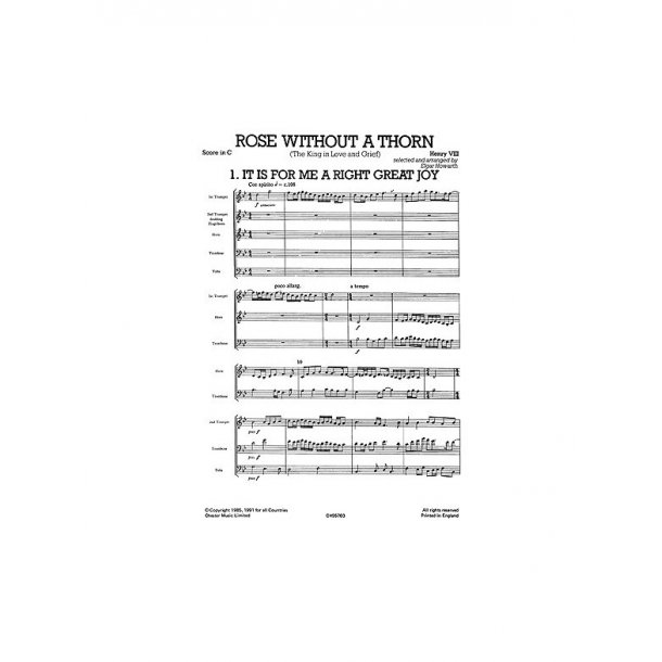 Henry VIII: Rose Without A Thorn - Brass Quintet (Just Brass No.51)