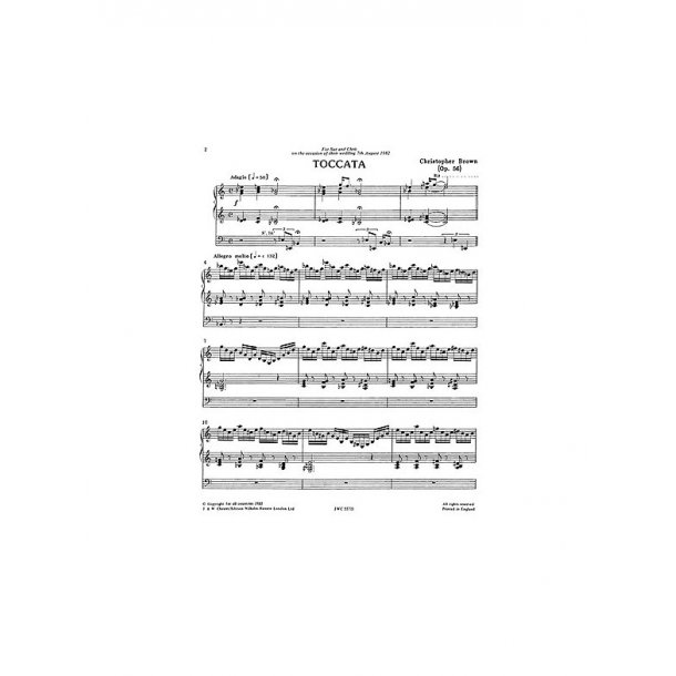 Christopher Brown: Toccata For Organ