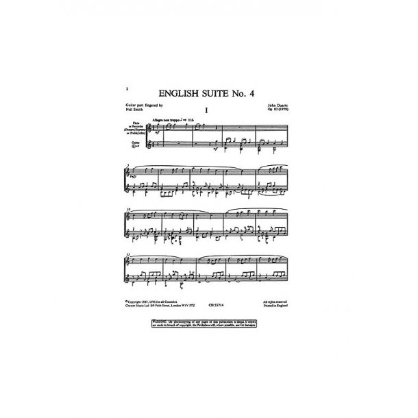 Duarte: English Suite No. 4  for Flute and Guitar