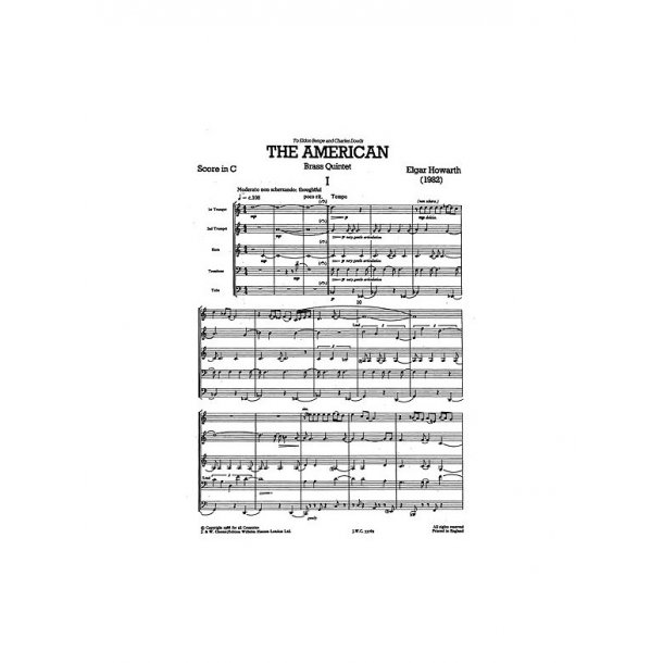 Elgar Howarth: The American (JB 53) Score And Parts