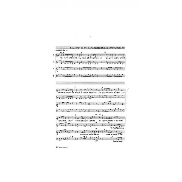 Burgon: The Names Of The Hare for Unaccompanied SATB Chorus
