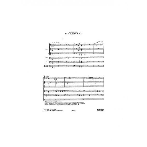 Playstrings Moderately Easy No. 14 St. Cecilia Rag (Wilby)