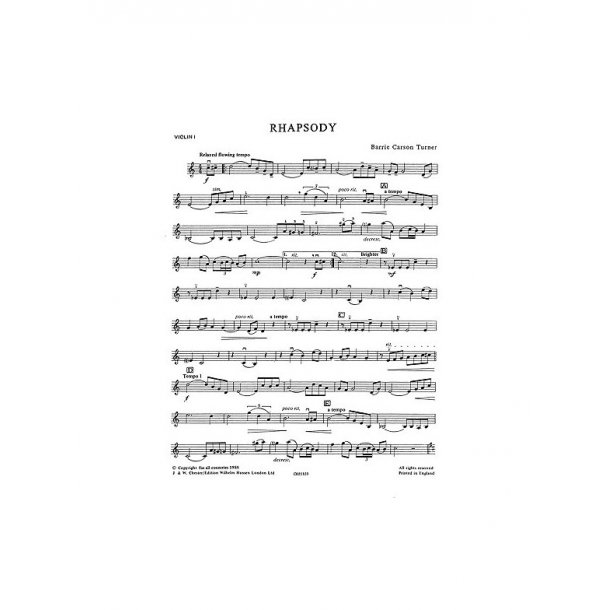 Playstrings Moderately Easy No. 15 Rhapsody (Carson Turner)
