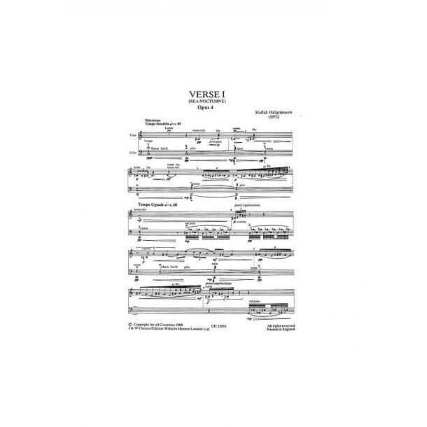 Hallgrimsson: Verse 1 for Flute and Cello