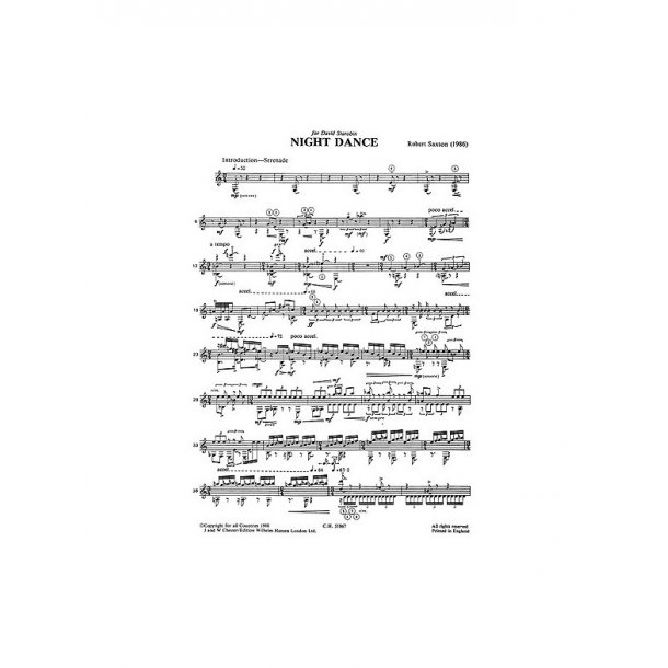 Robert Saxton: Night Dance For Guitar
