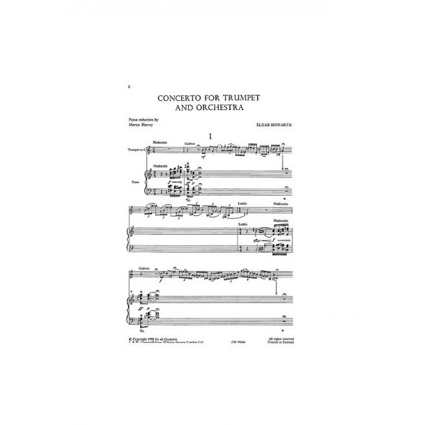 Howarth: Concerto For Trumpet And Orchestra (Piano Reduction)