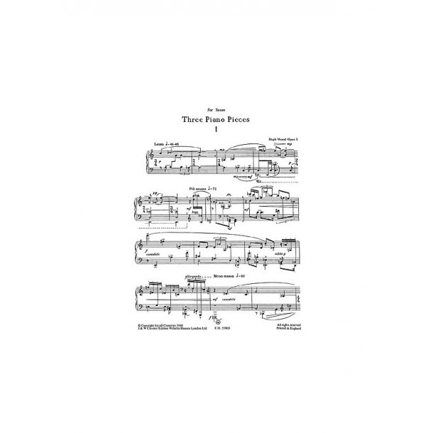 Hugh Wood: Three Piano Pieces Op.5
