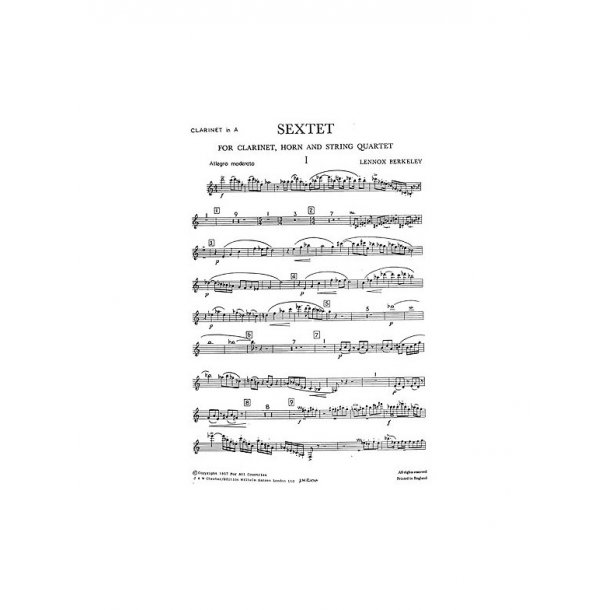 Lennox Berkeley: Sextet Op. 47 (Parts)