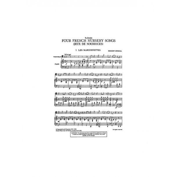 Herbert Murrill: Four French Nursery Songs For Cello And Piano