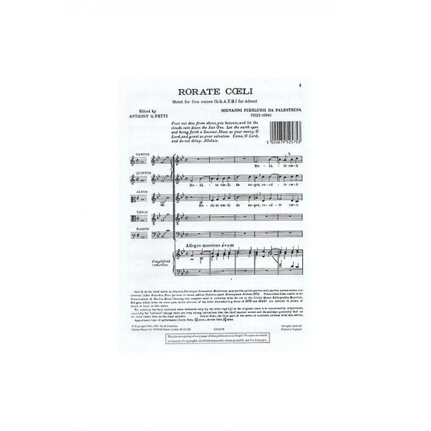 Palestrina: Rorate Coeli SSATB